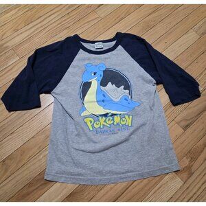 Vintage Pokemon Lapras 1999 Nintendo T-Shirt Gray and Blue Size Youth Medium